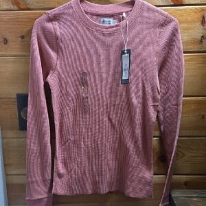 Alpine Women's Ribbed Crew Neck Sweater - Dusty Rose